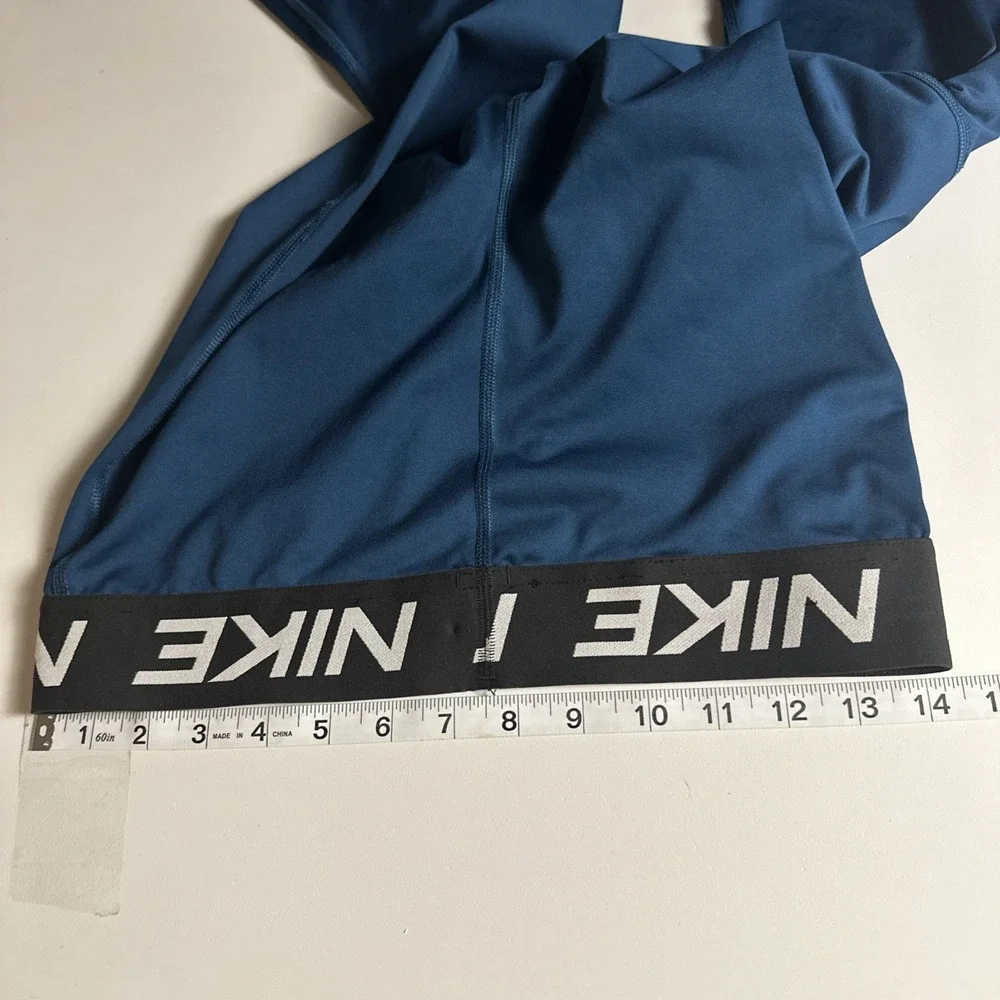 Nike Dri-FIT Cropped Leggings Capri Running Gym Yoga Training Blue L Athleisure